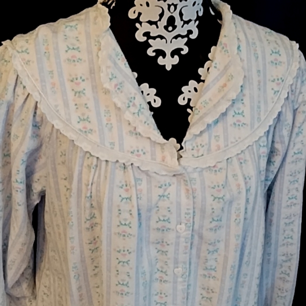 Floral Striped Women's Pajama Top